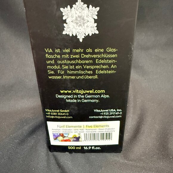 VitaJuwel Water Bottle 16.9 oz - Gemstone Vial Five Elements - NEW - Picture 4 of 8